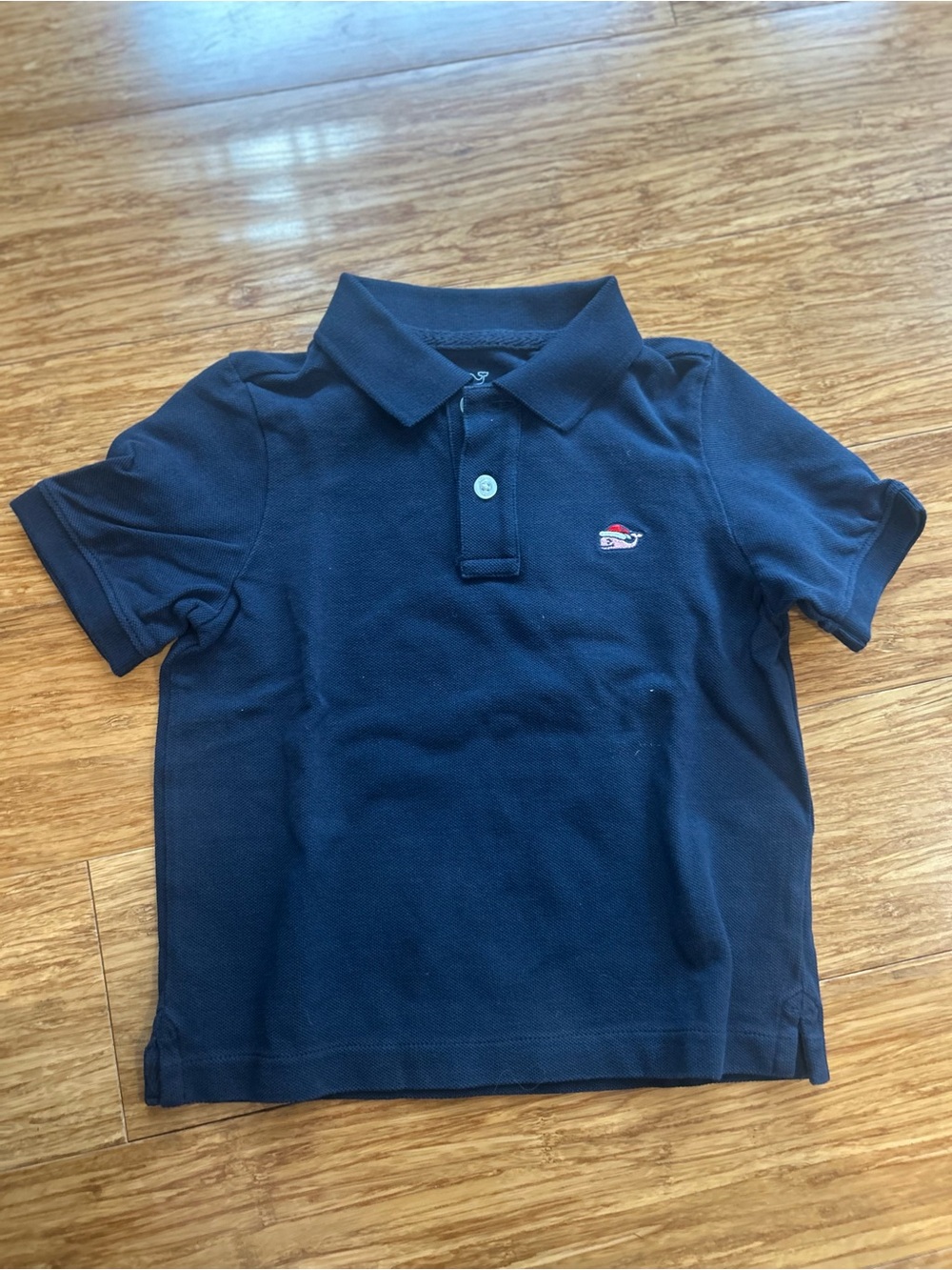 Kids Navy Polo Shirt Santa Whale Logo